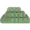 American Soft Linen Set di asciugamani da bagno in cotone turco, massima morbidezza e assorbenza, qualità alberghiera e spa, verde salvia, set di 3 asciugamani da bagno