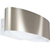 Eglo LED Applique Maccacari, 1 fiamma, minimalista, faretti da parete | interni in alluminio, acciaio e plastica, lampada soggiorno e corridoio, nichel opaco, bianco, trasparente