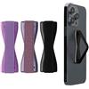 kwmobile Supporto Dita Cellulare - Set 3x Fasce Elastiche Sostegno Antiscivolo Antiurto Telefonino Supporto Universale - Finger Holder Phone nero/bordeaux metallizzato/lavanda