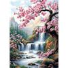 AIRDEA Fiori di Ciliegio Diamond Painting, Cascate Diamond Painting Kit Completo, Diamantini Crystal Art Hobby Creativi Adulti Decorazione per Casa 30x40 cm