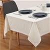 JEMIDI Tovaglia Cotone Bianca 140x240 cm - Tovaglie Bianche - Certificazione Oeko-Tex - Elegante Effetto Lino - Copri Tavolo Soggiorno Cucina Sala da Pranzo - Lavabile in Lavatrice