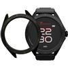 TECHMADE Rocks 2.0 Smartwatch Uomo Donna Display FullTouch, Chiamate Bluetooth, Notifiche WhatsApp, Contapassi, Cardiofrequenzimetro, Sonno, sport (CINTURINO NERO-COVER NERA E GRIGIO SCURO)