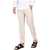 Ciabalù Pantalone Uomo Lino Elegante Pantaloni Capri Estivo Tasca America (46, Beige)