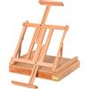 HOMCOM Cavalletto in Legno di Faggio con Cassetto Inferiore, Altezza e Angolazione Regolabile, 42x36x12.5 cm|Aosom