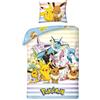 Halantex POKEMON Pikachu EEVEELUTIONS EEVEE - Set di biancheria da letto Copripiumino 140 x 200 cm + Federa 70x90cm - Reversibile - 100% POLIESTERE - Multicolore