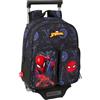 safta SPIDERMAN ATTACK - Zaino per bambini con carrello 705, ideale per bambini di diverse età, comodo e versatile, qualità e resistenza, 27 x 10 x 33 cm, Nero, M, Casual