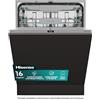 Hisense HV16C - Lavastoviglie Classe C, 16 coperti, terzo cesto, 43db, 6 programmi, partenza ritardata, total dry, incasso