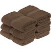 Superior Set di Asciugamani da Bagno in Cotone Egiziano, 100% Pettinato a Fibra Lunga di Alta qualità, Cioccolato, 6PC Face