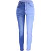 Estink Pantaloni in Denim Bicolore da Donna a Gamba Dritta Color Block Alta 2 Colori (M)