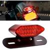 NWpangu Fanale posteriore moto, 16LED LED integrato Luce freno Indicatori di direzione Luce lampeggiante Lampada targa moto (copertura rossa)