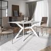 DEGHI Tavolo da pranzo allungabile 120-160 x 80 cm in legno bianco - Nelson