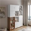DEGHI Libreria modulare 146x197h cm bianca con 3 ripiani effetto ciliegio - Modar