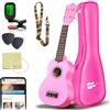 Everjoys Kit ukulele soprano per bambini e adulti 21 pollici ukulele kit starter con borsa, accordatore, canzone, corde, pick piccola chitarra hawaiana rosa
