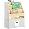 SoBuy Libreria per bambini con cassetto Scaffale per giocattoli Organizzatore di giocattoli Grigio 51x28x70cm KMB104-HG