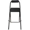 LELELE STORE Sgabello pieghevole nero 65cm, sgabello pieghevole da bar 70cm con schienale e poggiapiedi, sedia alta da cucina per casa, bar, bistrot, portata 120kg (Color : Zwart, Size : 28in/70cm)