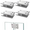 Lyeteung 4 Pezzi 8mm Morsetto in Vetro, Lega di Alluminio Vetro Clip, Supporti per Vetro Regolabili, Clip di Fissaggio in Vetro, Morsetti per Vetro, per Vetri Spessi 3-7 mm, 180 Gradi