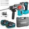 Yofidra Martello Perforatore SDS-Max Senza Fili 1500W 3J - Trapano a Percussione con 2 Batterie 3,0Ah, Scalpello, 4 Punte - Martello Demolitore 2 in 1 per Calcestruzzo, Pietra e Materiali Duri
