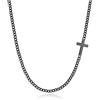 GAVU Collana Croce da Uomo, Collana Uomo Acciaio Inossidabile Catena Nera con Charm Croce 55cm