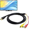 Eddrfy Cavo HDMI a RCA da 1,5 m, Convertitore HDMI a AV Audio Video Compatibile con PS2, Wii, Adattatore AV Console Retro, Presentazioni, Home Theater Supporta 1080p
