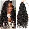 XIIMENALU Confezione da 8 extension di capelli bohémien all'uncinetto, morbide con estremità ricce, pre-loop, stile bohémien, fiume locs, per donne nere (4#, 45,7 cm (confezione da 8)