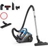Amazon Basics Aspirapolvere a Traino senza Sacco, 850W, Filtro HEPA, Capacità 1.7L, Compatto e Leggero, con Spazzola Tripla Azione per Tappeti e Pavimenti Duri, Nero e Blu
