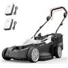 Litheli Tagliaerba Tosaerba a Batteria Semovente 43cm, 2x 20V Batterias 4.0Ah, Altezza Regolabile 25-75mm, Sacco 40L, per Prati Fino a 500m²