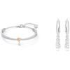 Swarovski Bracciale rigido Lifelong Heart, Cuore, Bianco, Mix di finiture & Orecchini Attract Trilogy, Bianco, Placcato rodio