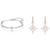Swarovski Bracciale rigido Lifelong Heart, Cuore, Bianco, Mix di finiture & Orecchini pendenti Symbolic, Stella, Bianchi, Placcato color oro rosa