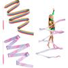 JINSIHU 2 Pezzi Nastri da Ballo, 4 m Nastro da Ginnastica Ritmica Nastri da Danza Dance Ribbons Ginnastica Ritmica Bacchetta Ginnastica Ritmica Bacchetta per Talentshow Allenamento Artistico di Danza