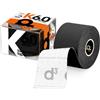 d3 K6.0 Nastro kinesiologico 50 mm x 6 m per caviglia, ginocchio, spalla, gomito, gamba, fisioterapia medica sportiva cinetica e supporto per infortuni muscolari (Nero, 1 Rotolo)
