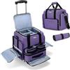 BAFASO Valigia Trolley Trucco con 3 Tasche Rimovibili e 1 Borsa per Pennelli per Trucco, Borsa per il Trucco da Viaggio con Carrello Staccabile, (In Attesa Di Brevetto), Viola