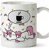 Mugffins Divertenti tazze di colazione con unicorni - Unicorno pensando al caffè - Tazza divertente e originale - Ceramica 350 ml