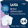LAICA bi-flux alkawater 4 Filtri Acqua - Aumenta l'alcalinità, Riduce cloro