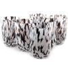 MurArt Bicchieri di Murano Set da 6 bicchieri da 250ml in vetro soffiato a mano in lavorazione artigianale Collezione Eleganza Made in Italy (6, Bianco e Nero)