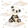 Pandawal - Adesivo da parete, motivo: animali Safari su nuvole con stelle (S, Panda)
