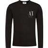 ARMANI EXCHANGE Long Sleeves, Front Print Logo, T-shirt, Uomo, Nero, L