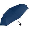PERLETTI Ombrello Golf Pieghevole Uomo - Portatile Grande e Antivento con Manico Curvo - Leggero in Fibra di Vetro - Apri e Chiudi Automatico - PFC FREE - Diametro 118 cm - Perletti Technology (Blu)