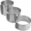 MUNGHOK Set di 3 anelli per torte regolabili in altezza, 16 - 30 cm, in acciaio inox, con scala, 8,5 cm, 12 cm, 15 cm, rotondi, in acciaio inox, per torte