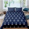 Homemissing Copripiumone Morbido Ocean Anchor Printing per Bambini e Adulti - Set Copripiumini Avventura Surfing Luxury - Decorazione Camera da Letto - 200x200cm