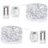 Vacoulery Stringa Luci LED a Batteria, 5M 50 LEDs 8 Modalità Lucine led Decorative IP65 Impermeabile con Telecomando, Timer e Dimmer per Interni e Esterni, Natale, Feste