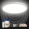 Letlit Lampada con Sensore di Movimento, 24W 2400LM Plafoniera LED con Sensore Crepuscolare- Tempo di Attesa: 30s/120s/180s, 4000K Luci IP54 Lampada da Soffitto per Corridoio Scala Balcone Bagno 30cm