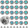 AHANDMAKER Set di 20 Conchos per pelle, 2 colori in lega incisione, bottoni decorativi in metallo, con tappo a vite, rivetti a vite in pelle retrò, concho turchese imitato, DIY-GA0006-46