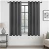 MRTREES 2 Pezzi Tende Oscuranti per Interni Isolanti Termiche con Occhielli Moderne Tende Coprenti Tinta Unita per Camera da Letto e Soggiorno Elegante Corto 140x160 CM Grigio Scuro