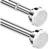 NZZVNZ Bastone per Tenda a Pressione Senza Forare, Bastone Tenda Doccia, 72-167cm Asta per Tenda Telescopica senza Trapano in Acciaio Inox per Bagno, Armadio, Porta, Cucina(Argento, Diametro 25 mm)