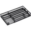 Generic Vassoio organizer per cassetti da scrivania, in rete metallica, con 6 scomparti, organizer per matite e accessori per cancelleria, trucco, cancelleria da cucina (colore nero, taglia unica)