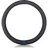 Ergocar Coprivolante per Auto Antiscivolo Sportivo Protezione per Volante Auto Pelle Scamosciata Inverno Caldo Universale per Coprivolante Diametro 38 cm (15 ) (Nero Blu)