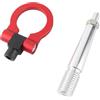 Qiilu Gancio di traino per auto, gancio di traino anteriore posteriore per anello di traino a vite stile JDM adatto per FX35/FX45/FX50 QX70(Rosso)