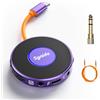 Synido Interfaccia audio portatile per chitarra con USB-C a 24 bit, mini interfaccia 48 kHz per uscita audio DJ, registrazione di musica e streaming live con ingresso strumento e monitoraggio cuffie