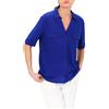Caroll T-shirt a camicia 100% lino, azzurro, XS
