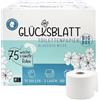 Glücksblatt Scatola di carta igienica, 3 strati, 75 rotoli x 180 fogli, 100% cellulosa, confezione grande, carta igienica super morbida, ideale per il campeggio, scatola riutilizzabile